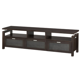 TV Stand, 70.9 in Wide, Espresso Finish with Checkered Acrylic Doors