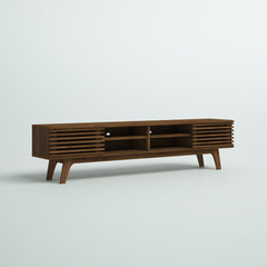 TV Stand, 70 in Wide, Walnut Finish in Manufactured Wood