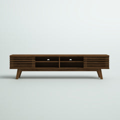 TV Stand, 70 in Wide, Walnut Finish in Manufactured Wood