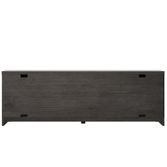 TV Stand, 70 in Wide, Weathered Gray with Barn Doors