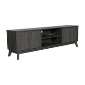 TV Stand, 71 in Wide with Two Cabinets, Black