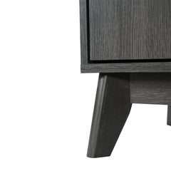 TV Stand, 71 in Wide with Two Cabinets, Black
