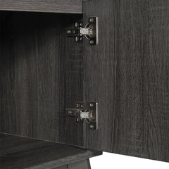 TV Stand, 71 in Wide with Two Cabinets, Black