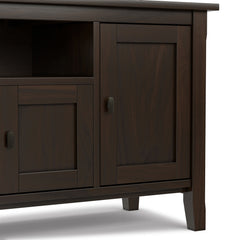 TV Stand, 72 in Wide, Solid Wood with Adjustable Shelves