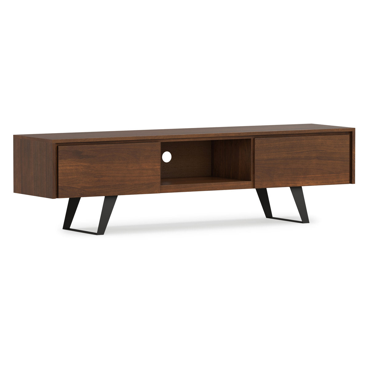 TV Stand, 72 in Wide with Solid Wood Oak Veneer