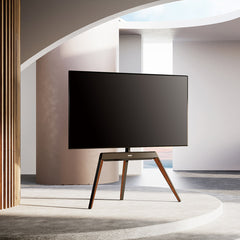 TV Stand, Adjustable Height, 55 to 78 in TVs in Walnut