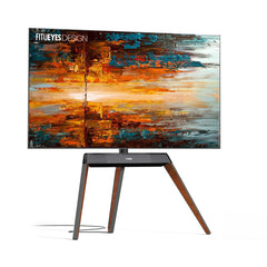 TV Stand, Adjustable Height, 55 to 78 in TVs in Walnut