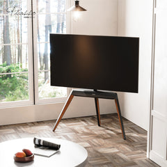 TV Stand, Adjustable Height, 55 to 78 in TVs in Walnut