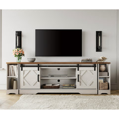 TV Stand for 35 to 85 in TVs with Two Barn Doors