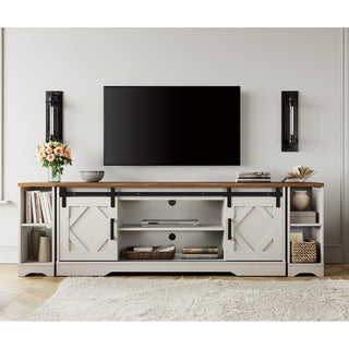 TV Stand for 35 to 85 in TVs with Two Barn Doors