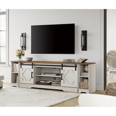 TV Stand for 35 to 85 in TVs with Two Barn Doors
