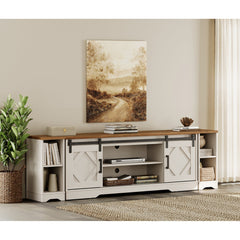 TV Stand for 35 to 85 in TVs with Two Barn Doors