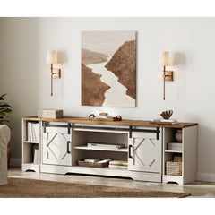 TV Stand for 35 to 85 in TVs with Two Barn Doors