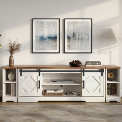 TV Stand for 35 to 85 in TVs with Two Barn Doors