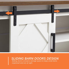 TV Stand for 35 to 85 in TVs with Two Barn Doors