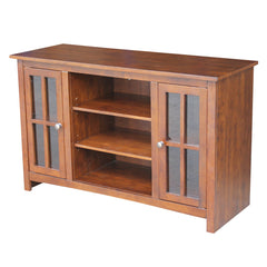 TV Stand for TVs up to 55 in, Solid Wood with Hidden Storage