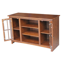 TV Stand for TVs up to 55 in, Solid Wood with Hidden Storage