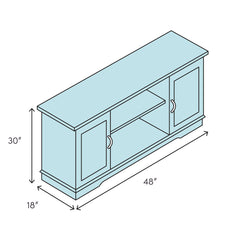 TV Stand for TVs up to 55 in, Solid Wood with Hidden Storage