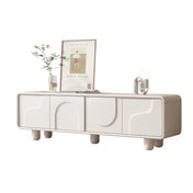 TV Stand for TVs Up to 65 in, White Manufactured Wood with Six Cabinets