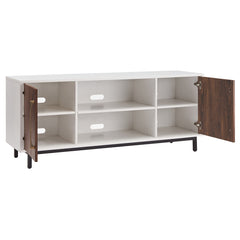 TV Stand for TVs Up to 65 in with White/Walnut Finish