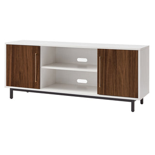 TV Stand for TVs Up to 65 in with White/Walnut Finish