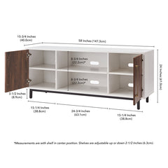 TV Stand for TVs Up to 65 in with White/Walnut Finish