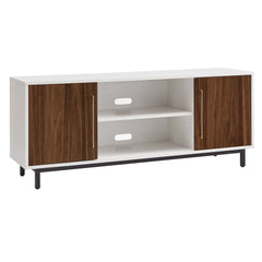 TV Stand for TVs Up to 65 in with White/Walnut Finish