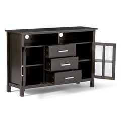 TV Stand for TVs up to 65 Inches in Hickory Brown Solid Wood