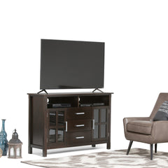 TV Stand for TVs up to 65 Inches in Hickory Brown Solid Wood