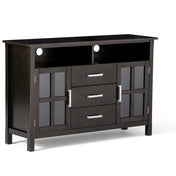 TV Stand for TVs up to 65 Inches in Hickory Brown Solid Wood
