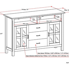TV Stand for TVs up to 65 Inches in Hickory Brown Solid Wood