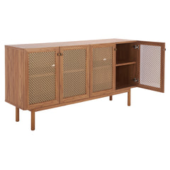 TV Stand for TVs Up to 70 in with Oak/Gold Color