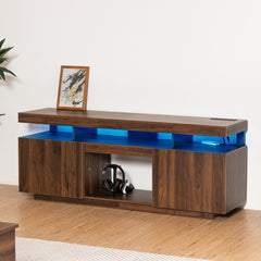 TV Stand for TVs Up to 70 Inches, Walnut Manufactured Wood