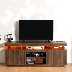 TV Stand for TVs Up to 70 Inches, Walnut Manufactured Wood