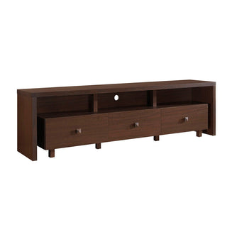 TV Stand for TVs Up to 75 in with 3 Drawers in Hickory