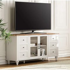TV Stand for TVs Up to 75 in with Glass Doors