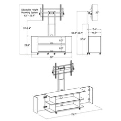 TV Stand for TVs Up to 88 in with Cable Management, Black
