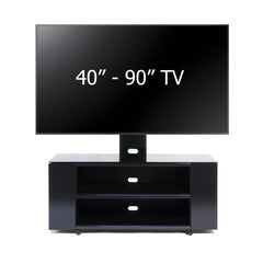 TV Stand for TVs Up to 88 in with Cable Management, Black