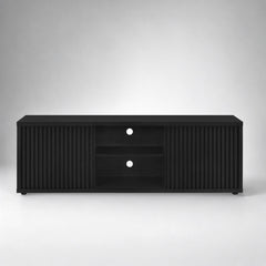 TV Stand in Manufactured Wood with 2 Sliding Fluted Cabinets