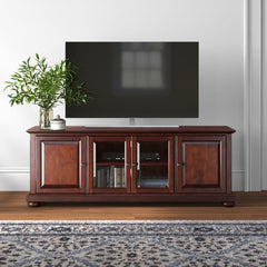 TV Stand in Solid and Manufactured Wood, Vintage Mahogany
