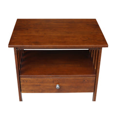TV Stand in Solid Rubberwood with One Drawer