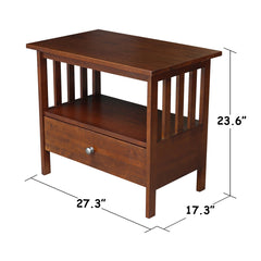 TV Stand in Solid Rubberwood with One Drawer