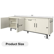 TV Stand, Manufactured Wood and Steel, 70 Inch, White/Black