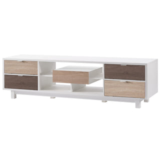 TV Stand, Manufactured Wood with 4 Cabinets and 1 Drawer
