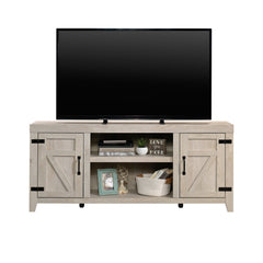 TV Stand, Manufactured Wood with Barn Doors in Chalked Chestnut