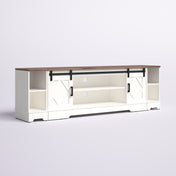 TV Stand, Manufactured Wood with Two Cabinets and Barn Doors