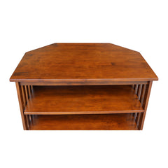 TV Stand, Solid Rubberwood with 1 Drawer in Espresso