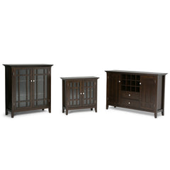 TV Stand, Solid Wood with Two Drawers in Dark Chestnut Brown