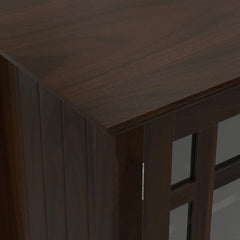 TV Stand, Solid Wood with Two Drawers in Dark Chestnut Brown