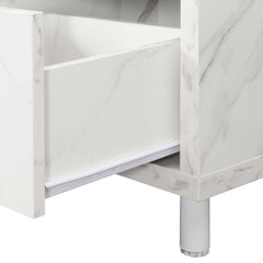 TV Stand with 1 Drawer and Open Shelving in White Manufactured Wood